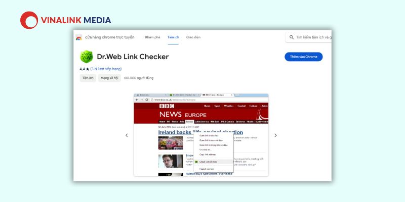 Dr.Web Anti-Virus Link Checker là phần tiện ích mở rộng cho các trình duyệt web